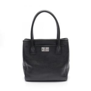 CHANEL 2.55 Executive Tote Bag Leather Women's Black 1076329